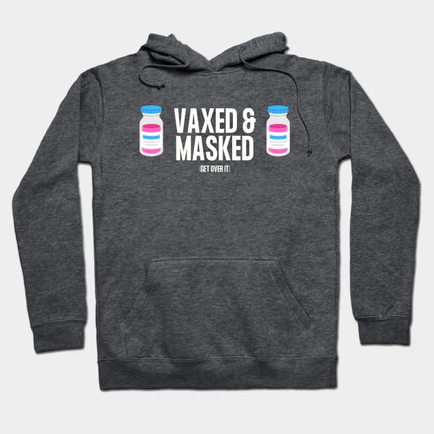 Vaxed and Masked (Pink Vax) Hoodie by TJWDraws